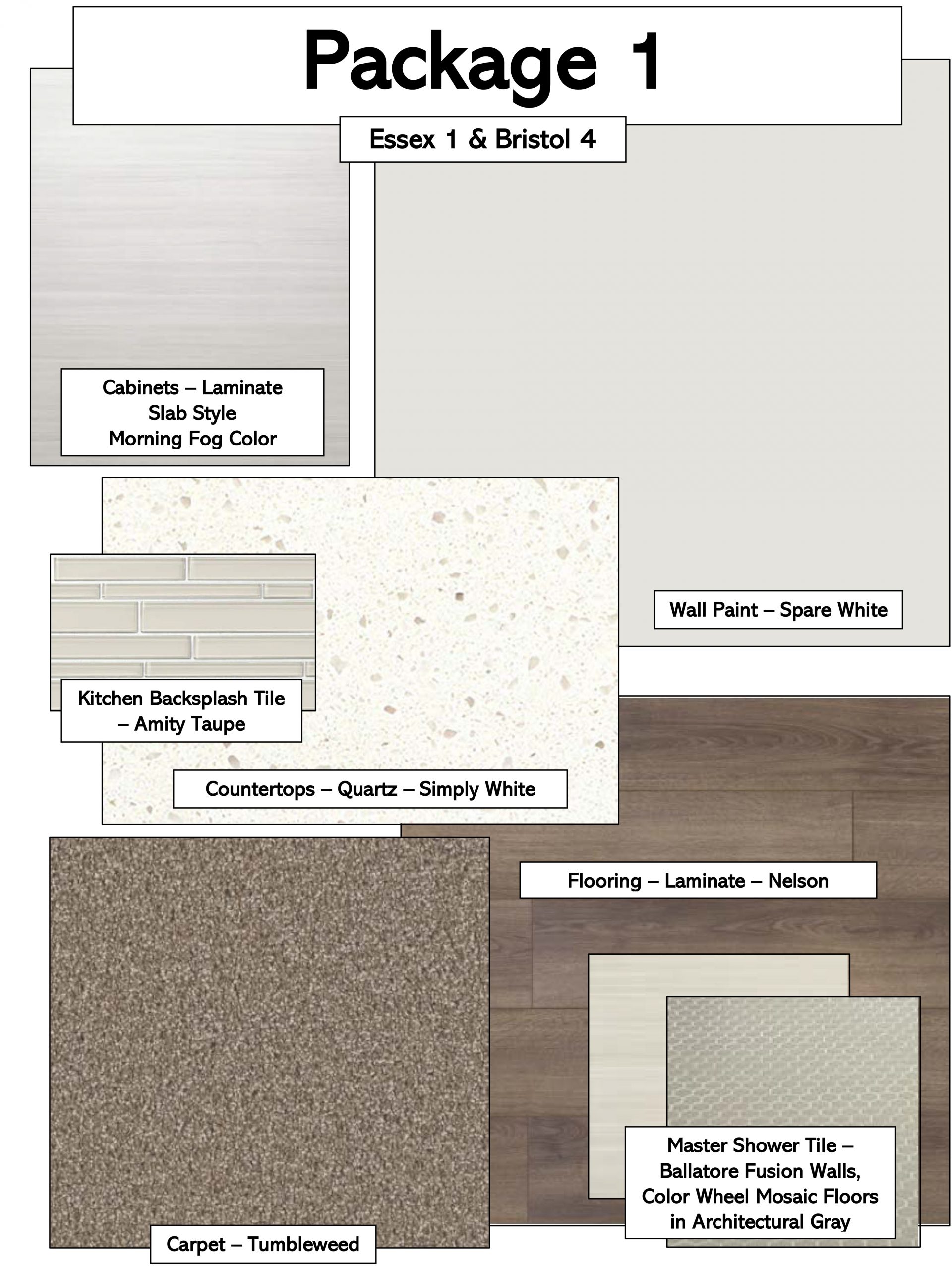 Package 1 finishing options